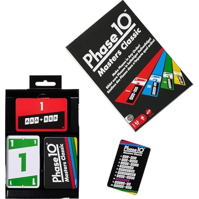 rayihni PHASE 10 MASTERS CLASSIC CARD GAME, FAMILY CARD GAME INCLUDING 60 PHASE TARGET CARDS THAT CAN BE PLAYED IN ANY ORDER FOR 2-6 PLAYERS - Image 5